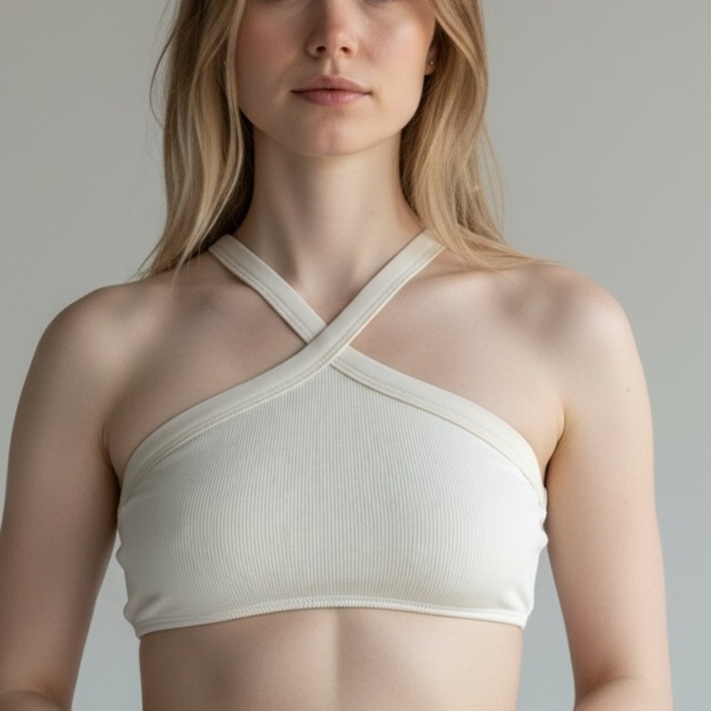 NWOT L*Space high neck ribbed bikini top